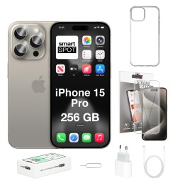 iPhone 15 Pro 256GB 100% kondycji baterii ZESTAW 7w1