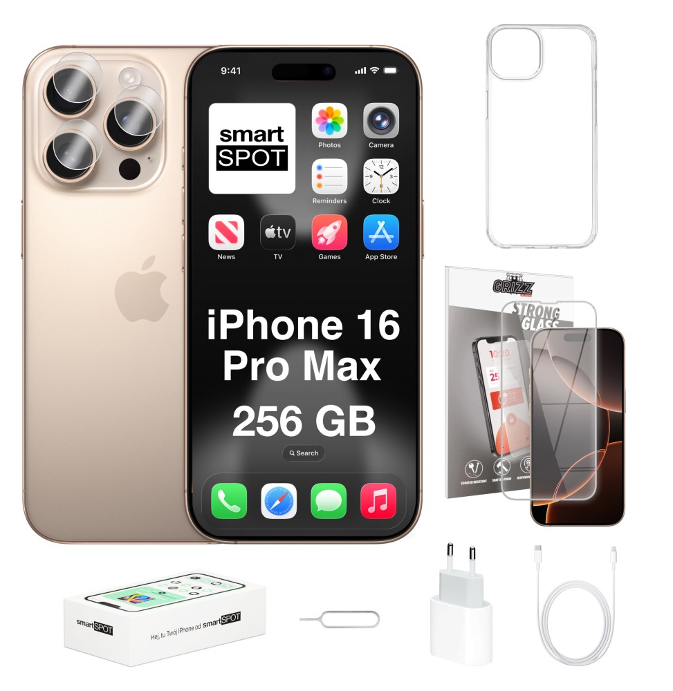 iPhone 16 Pro Max 256GB 100% kondycji baterii ZESTAW 7w1