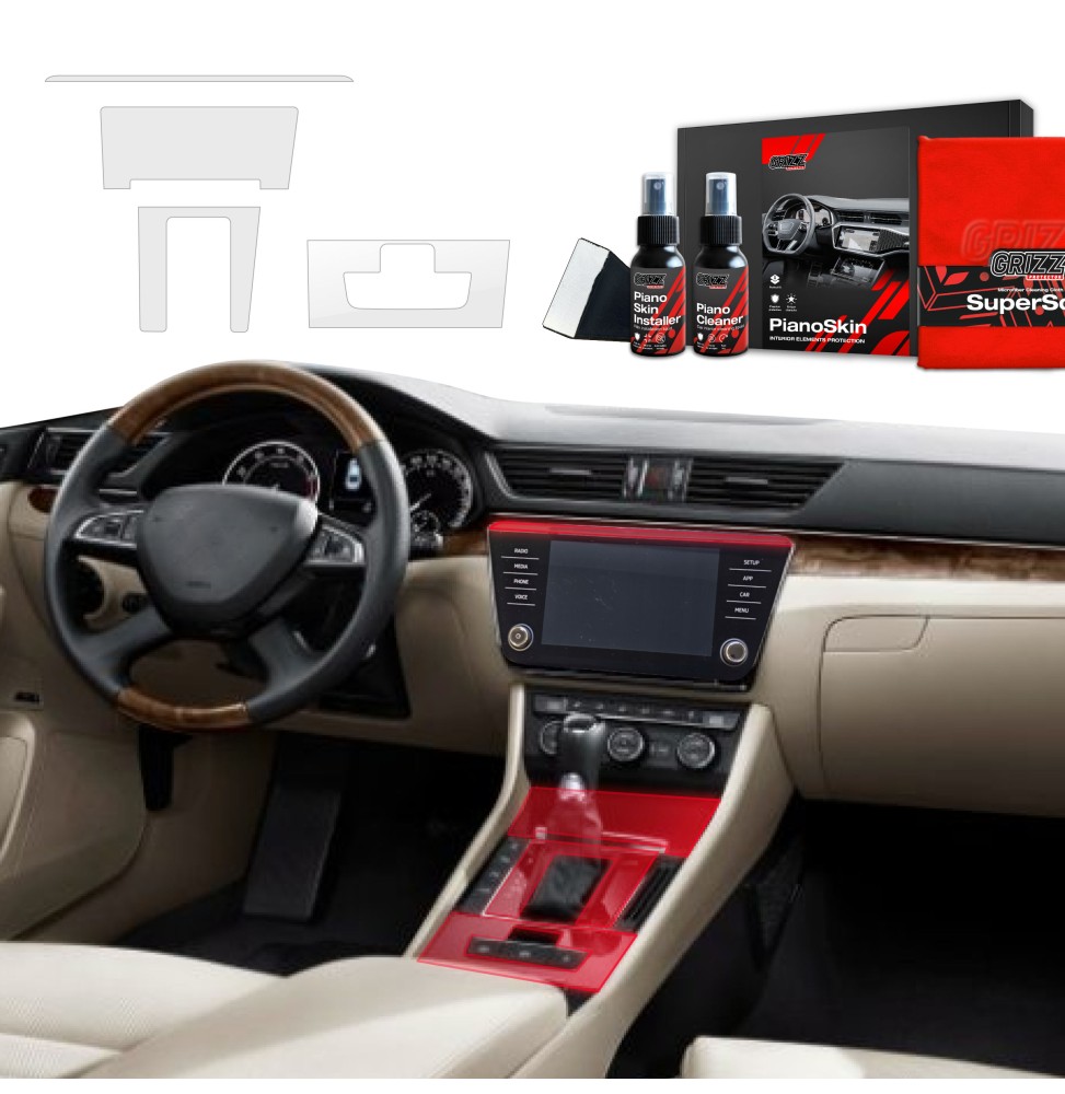 4w1 Grizz folia ochronna do wnętrza Skoda Superb 3 (2015-2024) Antyodciskowa PianoSkin