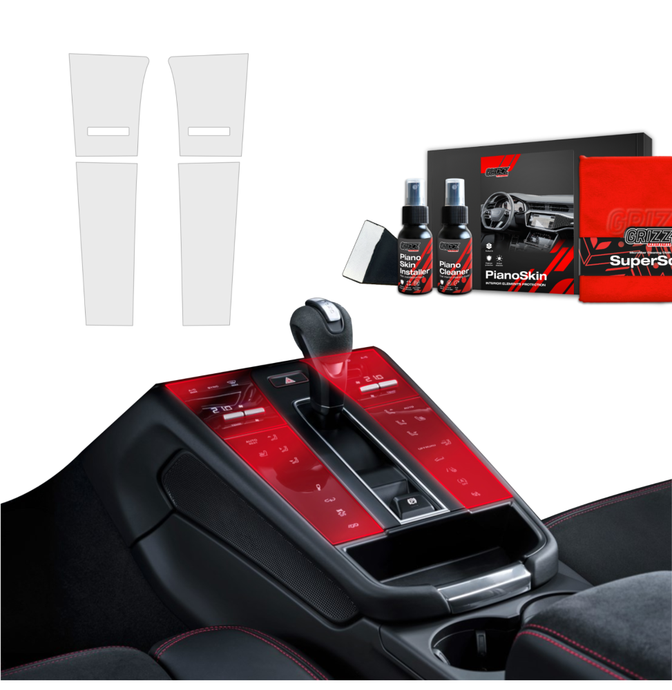 4w1 Grizz folia ochronna do wnętrza Porsche Macan GTS (2021-2024) Antyodciskowa PianoSkin