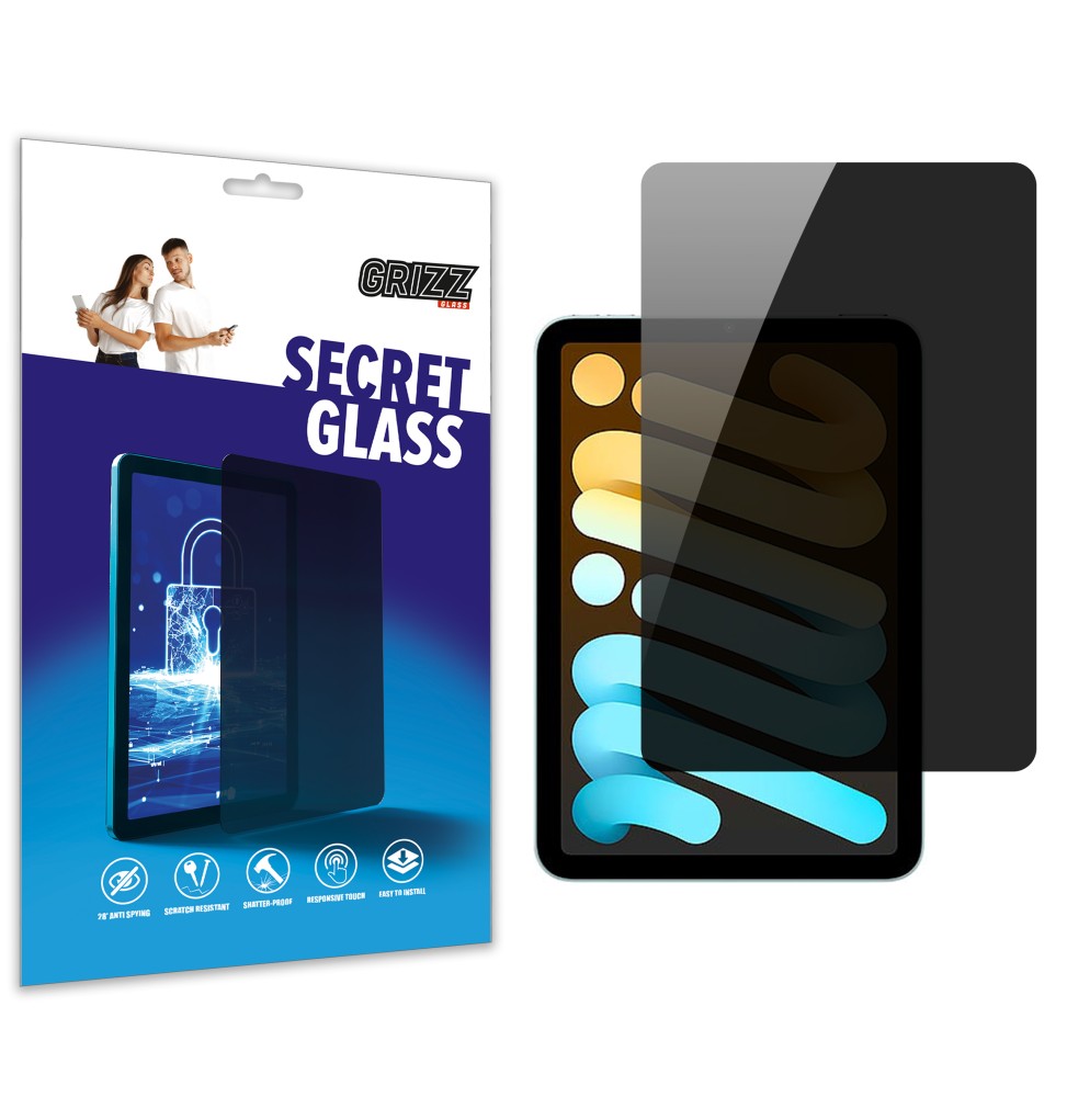 Sekretne szkło hybrydowe do Apple iPad mini 8,3" 2024 prywatyzujące Grizz SecretGlass