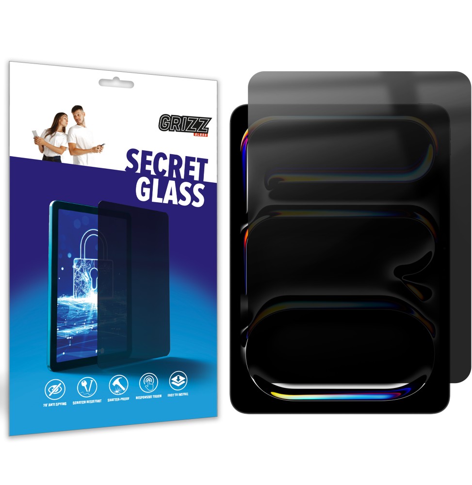 Sekretne szkło hybrydowe do Apple iPad Pro 13" M5 2025 prywatyzujące Grizz SecretGlass