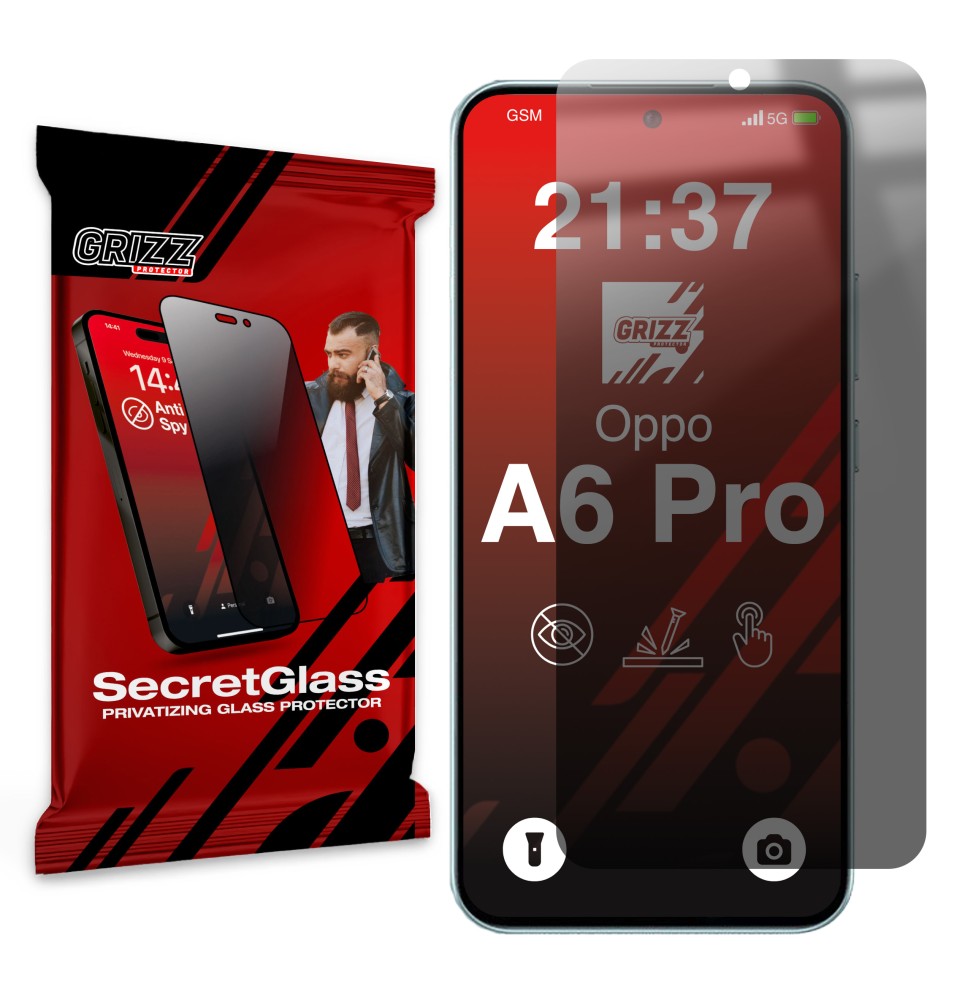 Sekretne szkło hybrydowe do Oppo A6 Pro (China) prywatyzujące Grizz SecretGlass