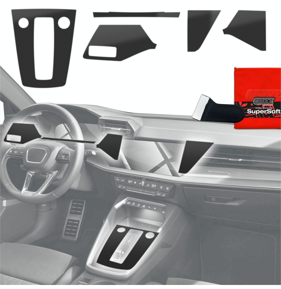 Folia do wnętrza Audi RS3 8Y (2020-2024) GRIZZ 5w1 Czarna Antyodciskowa