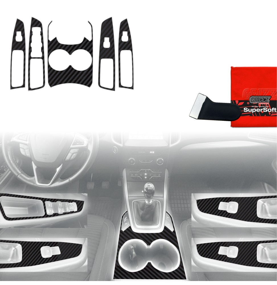 Folia do wnętrza Ford S-Max MK2 (2015-2023) GRIZZ 5w1 Karbonowa Antyodciskowa