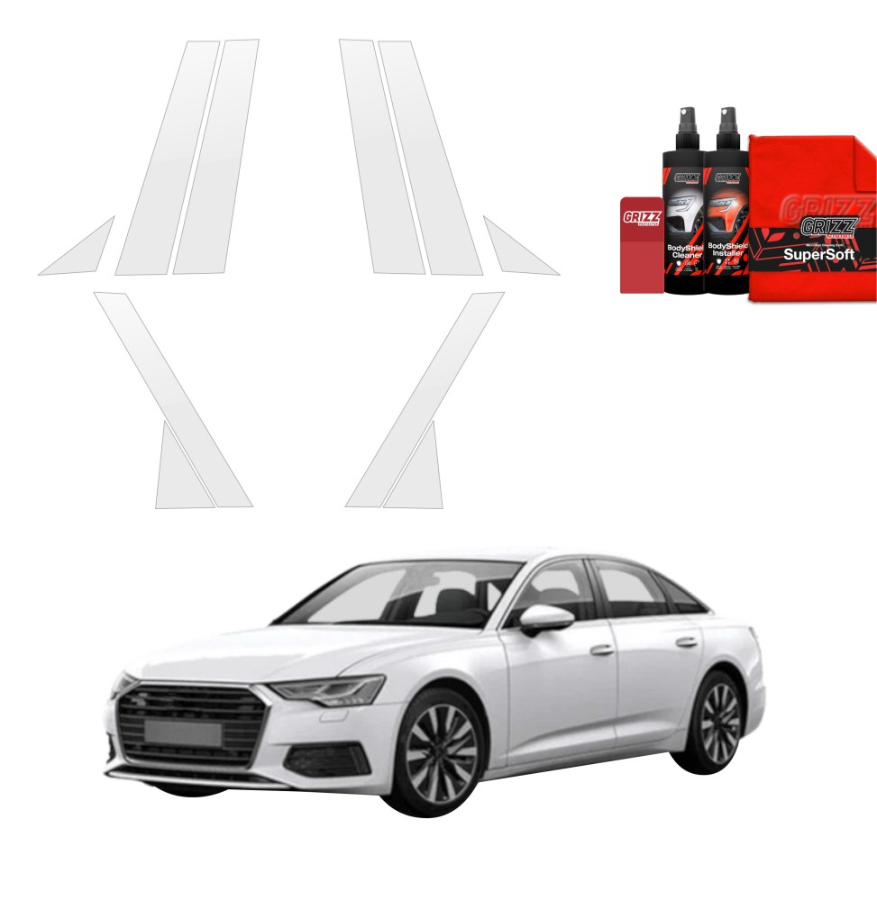 10w1 Folia ochronna na słupki do Audi A6 C8 Sedan (2018-2023)