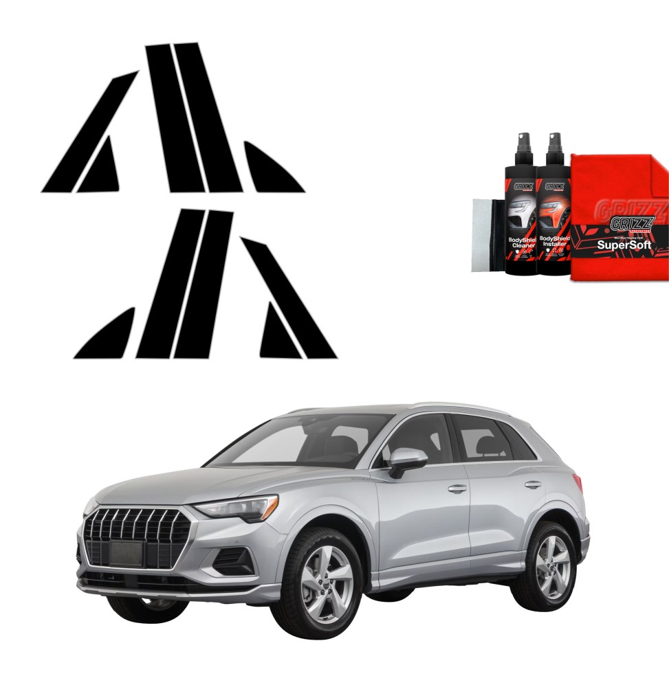 10w1 Czarna folia na słupki do Audi Q3 Sportback (2018-2025)