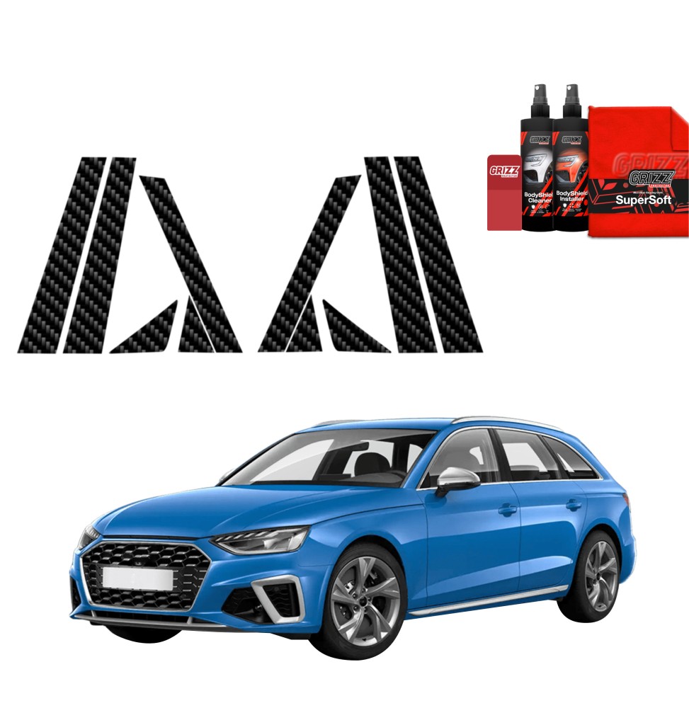 10w1 Folia karbonowa na słupki do Audi A4 Avant (2019-2024)
