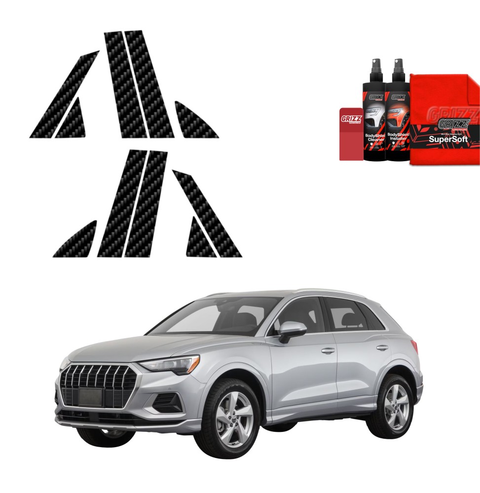 10w1 Folia karbonowa na słupki do Audi Q3 Sportback (2018-2025)