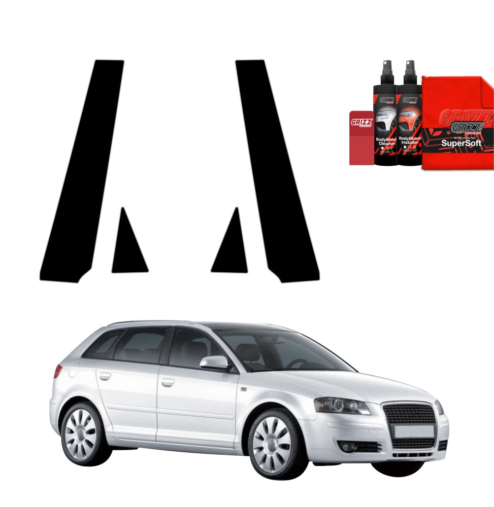 4w1 Czarna folia na słupki do Audi A3 8P Hatchback 5D (2008-2012)