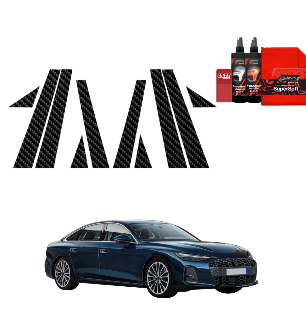 10w1 Folia karbonowa na słupki do Audi A6 Limousine (2025-2026)