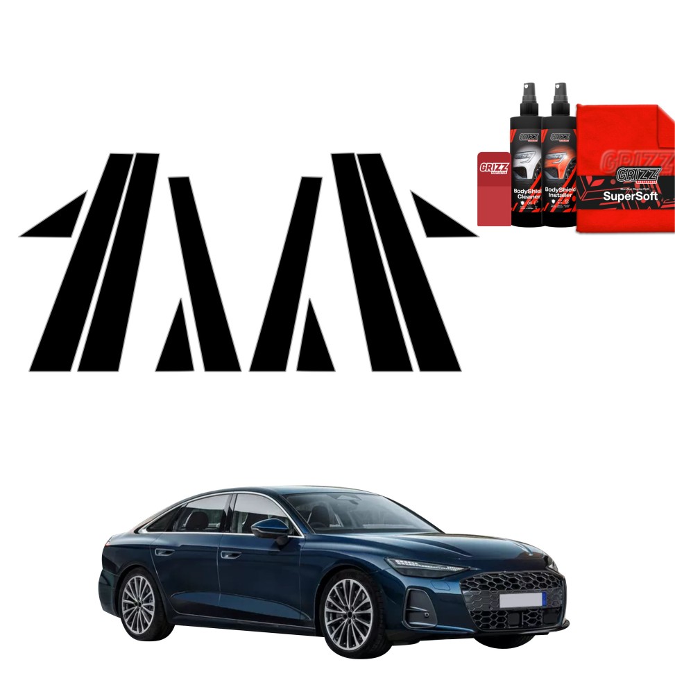 10w1 Czarna folia na słupki do Audi A6 Limousine (2025-2026)