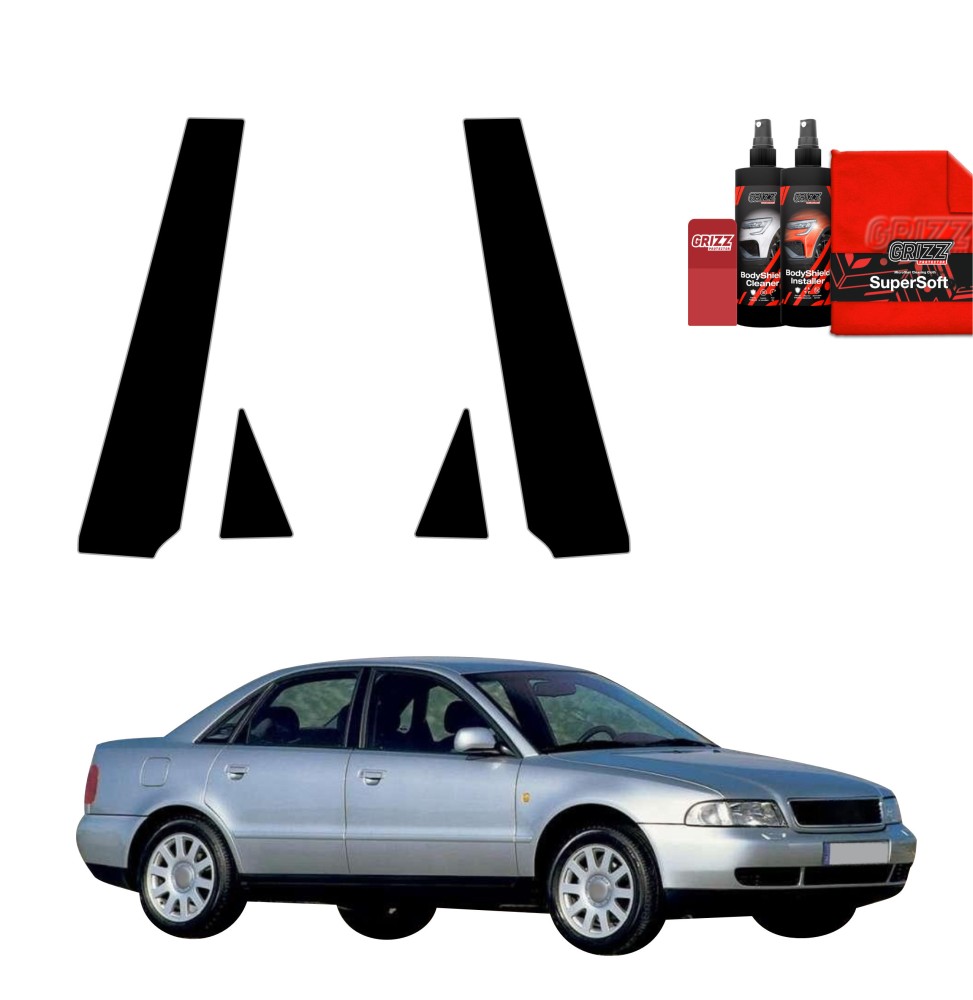 4w1 Czarna folia na słupki do Audi A4 B5 Sedan (1994-2001)