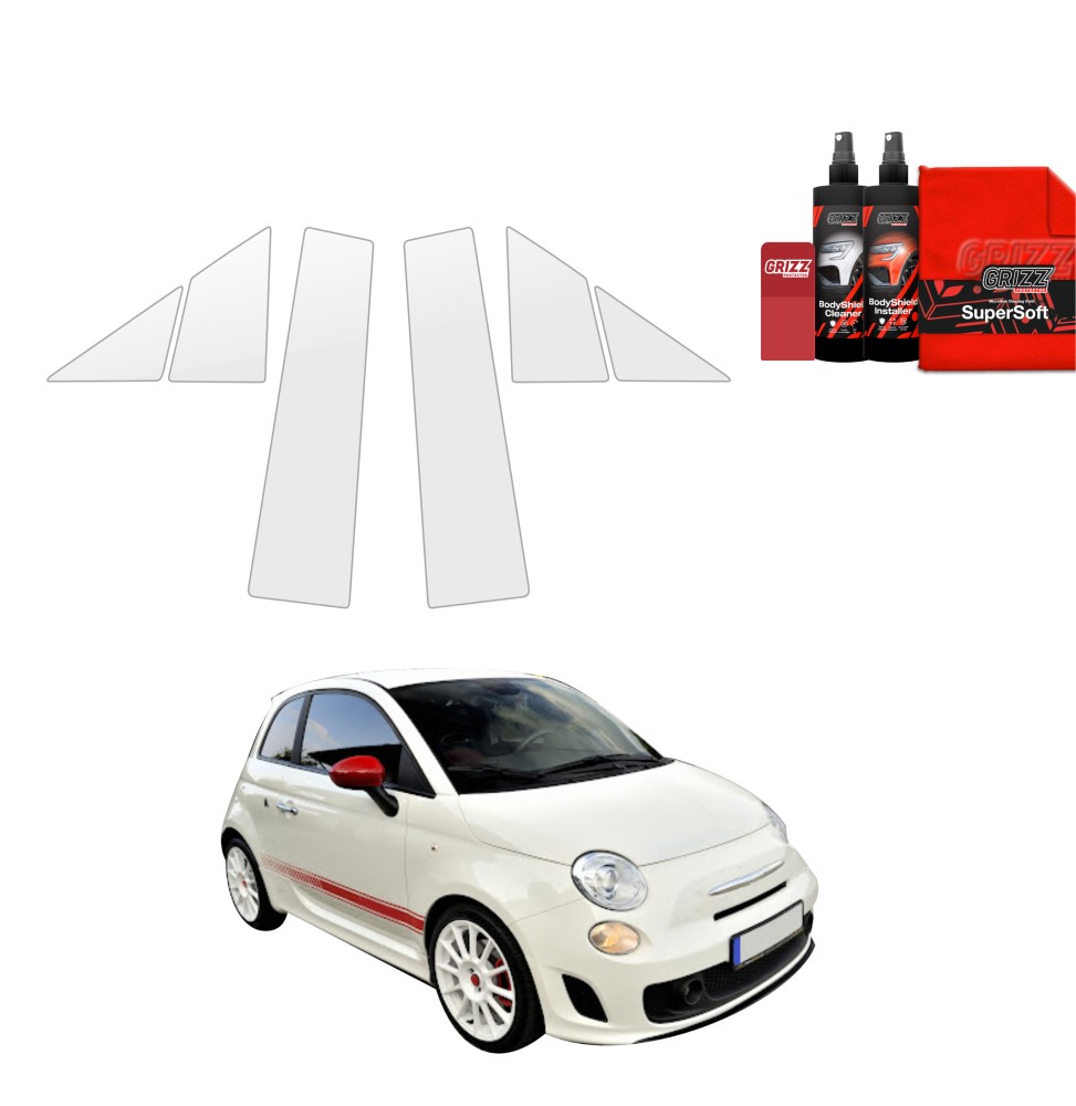 6w1 Folia ochronna na słupki do Abarth 500 (2016-2023)