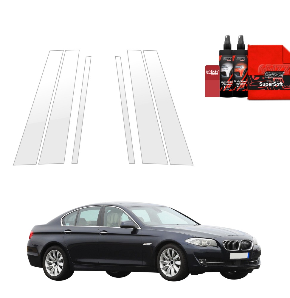 6w1 Folia ochronna na słupki do BMW 5 F10 Sedan PreLCI (2010-2012)