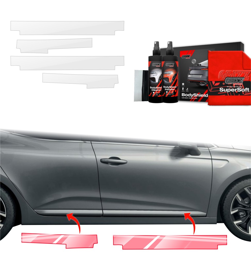 4w1 Folia ochronna na progi do Renault Clio (2020-2024)