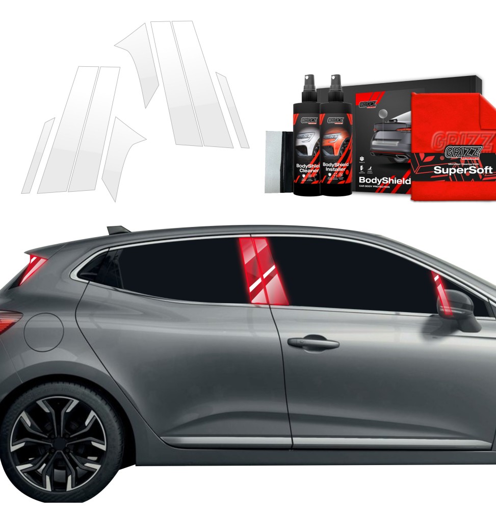 8w1 Folia ochronna na słupki do Renault Clio (2020-2024)