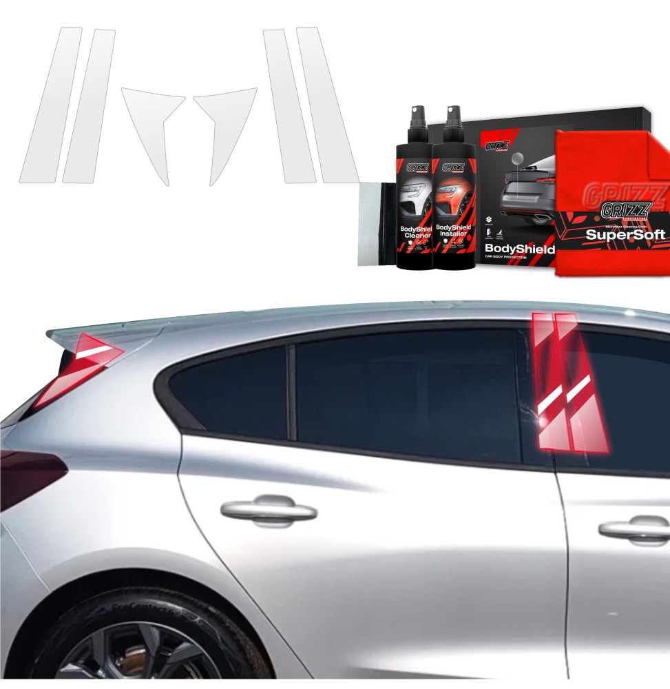 6w1 Folia ochronna na słupki do Ford Focus ST-Line X Hatchback Facelift (2021-2025)