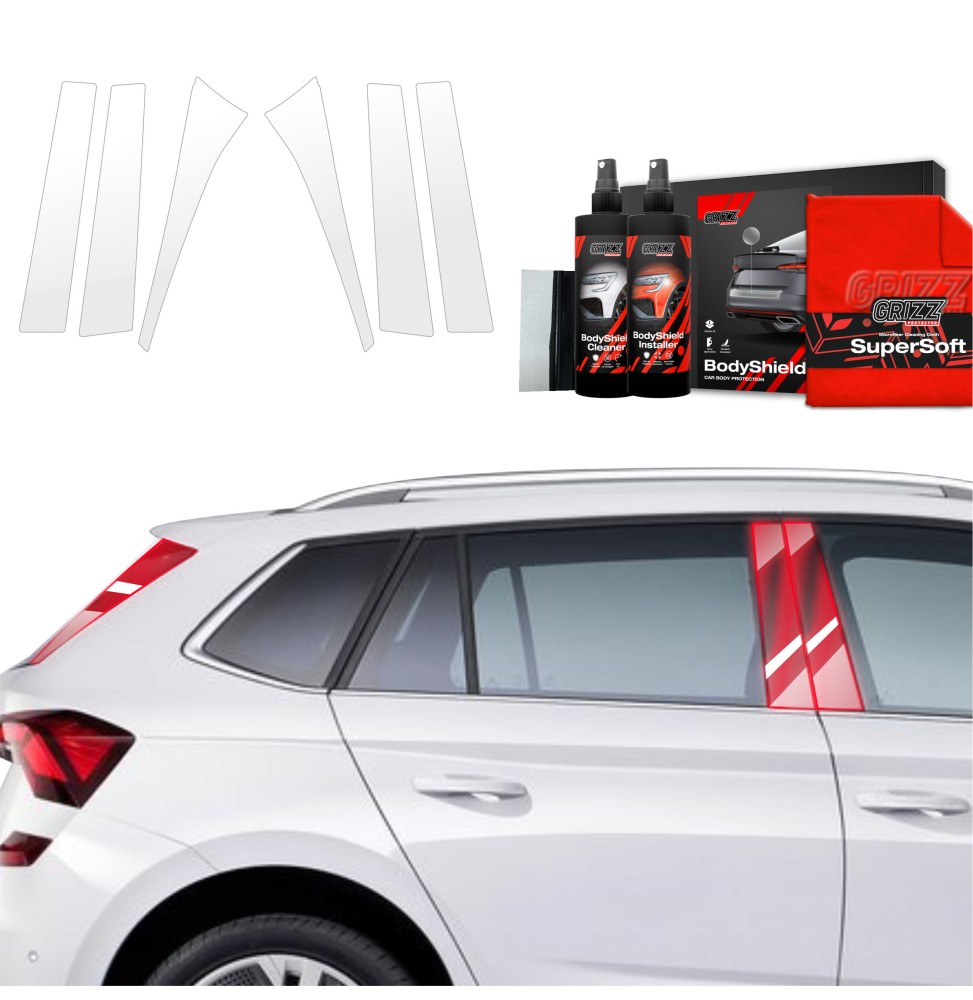 6w1 Folia ochronna na słupki do Skoda Kamiq (2019-2025)