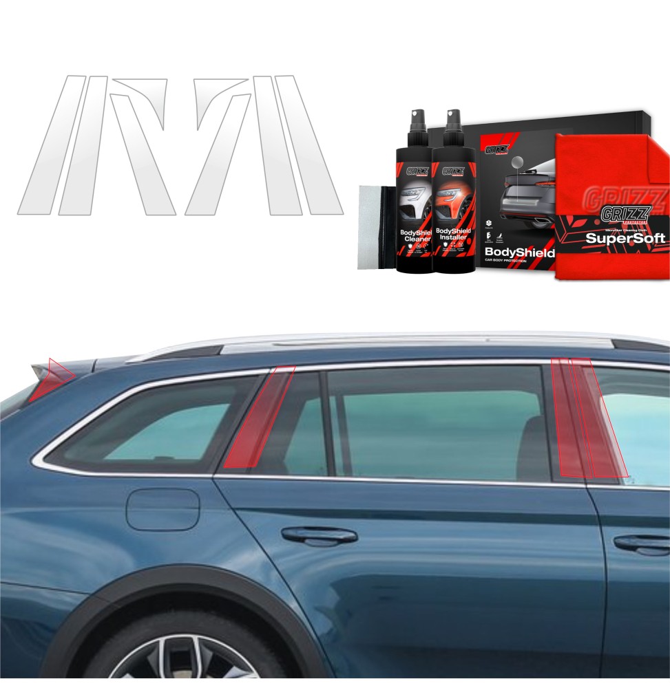 8w1 Folia ochronna na słupki do Skoda Superb 3 Combi (2015-2019)