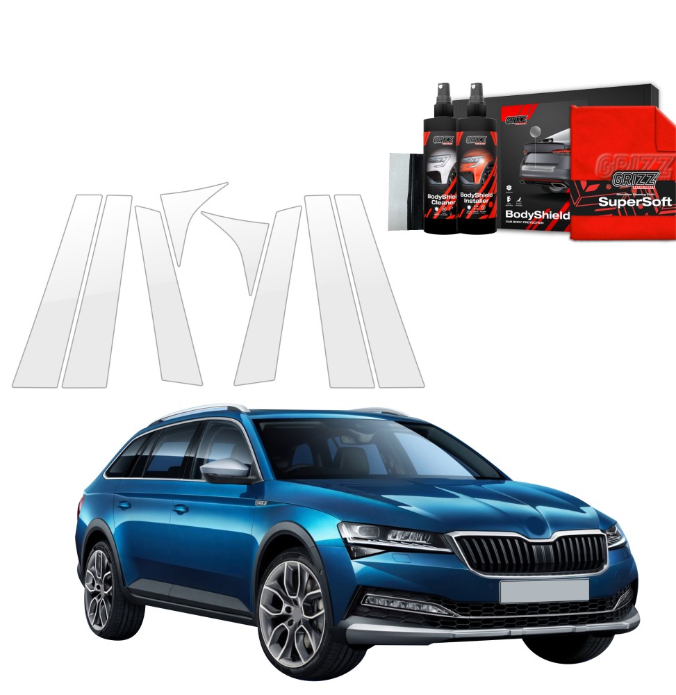 8w1 Folia ochronna na słupki do Skoda Superb 3 Combi (2019-2023)
