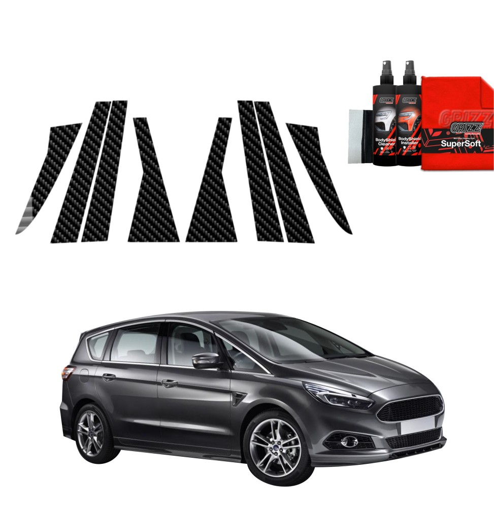 8w1 Folia karbonowa na słupki do Ford S-Max MK2 (2015-2019)