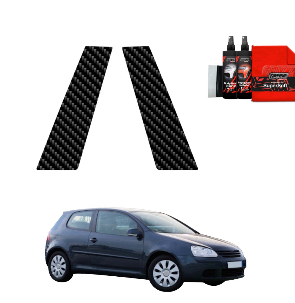 2w1 Folia karbonowa na słupki do Volkswagen Golf 5 Hatchback 3D (2003-2009)