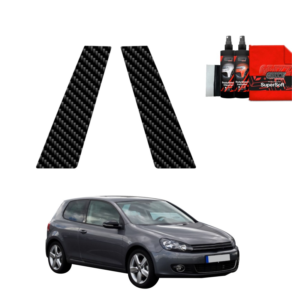 2w1 Folia karbonowa na słupki do Volkswagen Golf 6 Hatchback 3D (2008-2012)