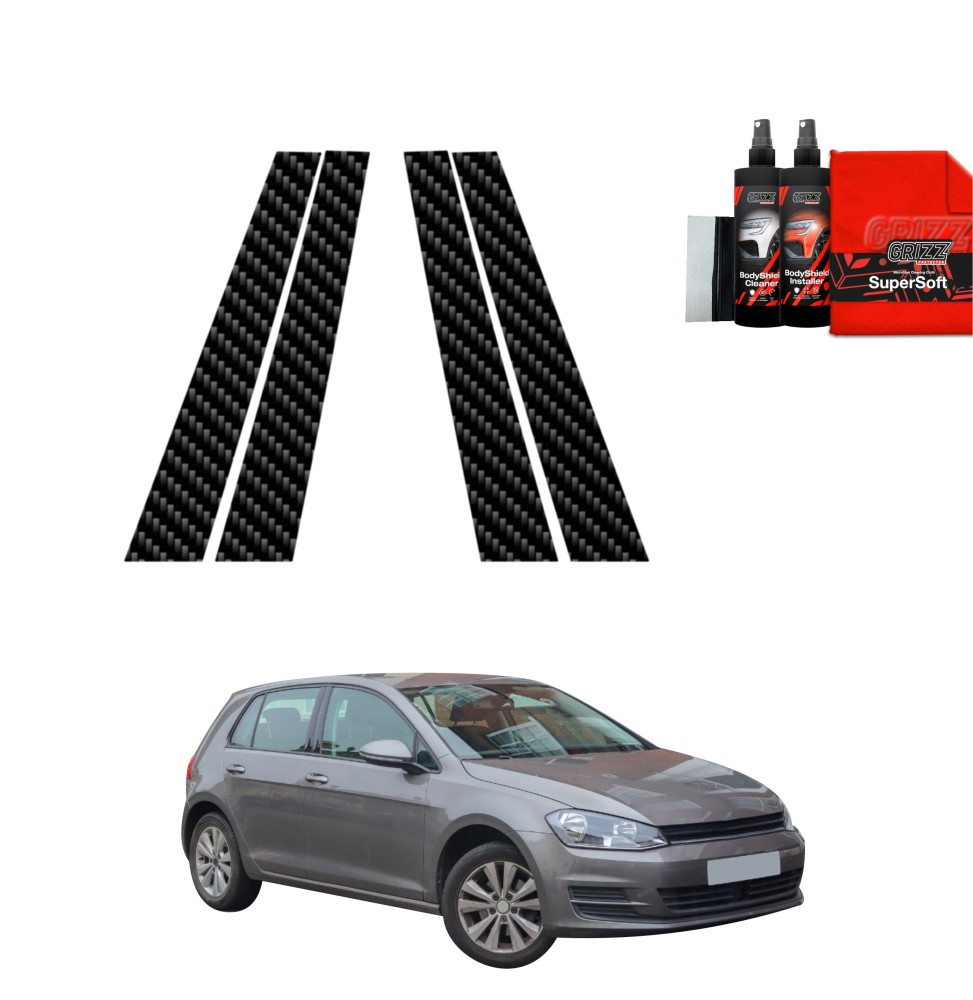 4w1 Folia karbonowa na słupki do Volkswagen Golf 7 Hatchback 5D (2012-2020)