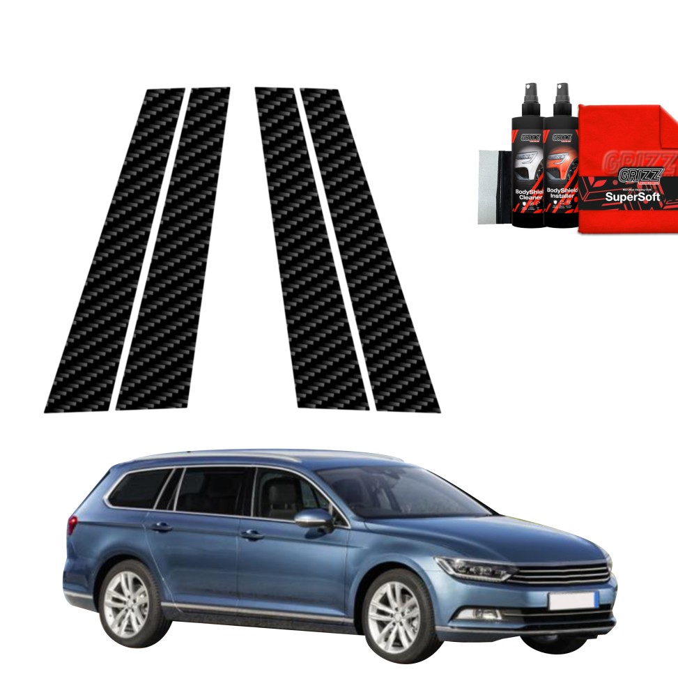 4w1 Folia karbonowa na słupki do Volkswagen Passat B8 Kombi (2014-2022)