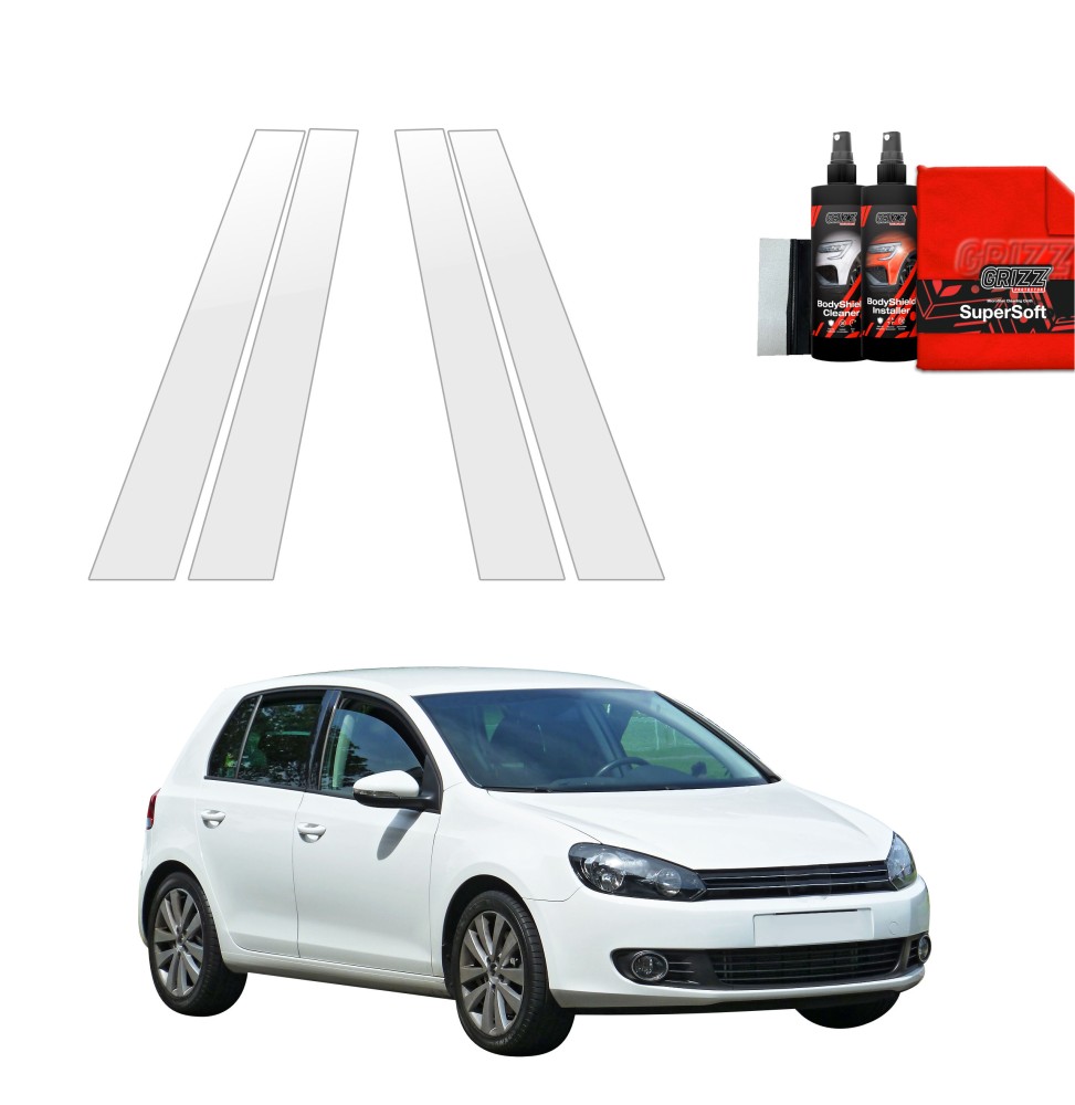 4w1 Folia ochronna na słupki do Volkswagen Golf 6 Hatchback 5D (2008-2013)