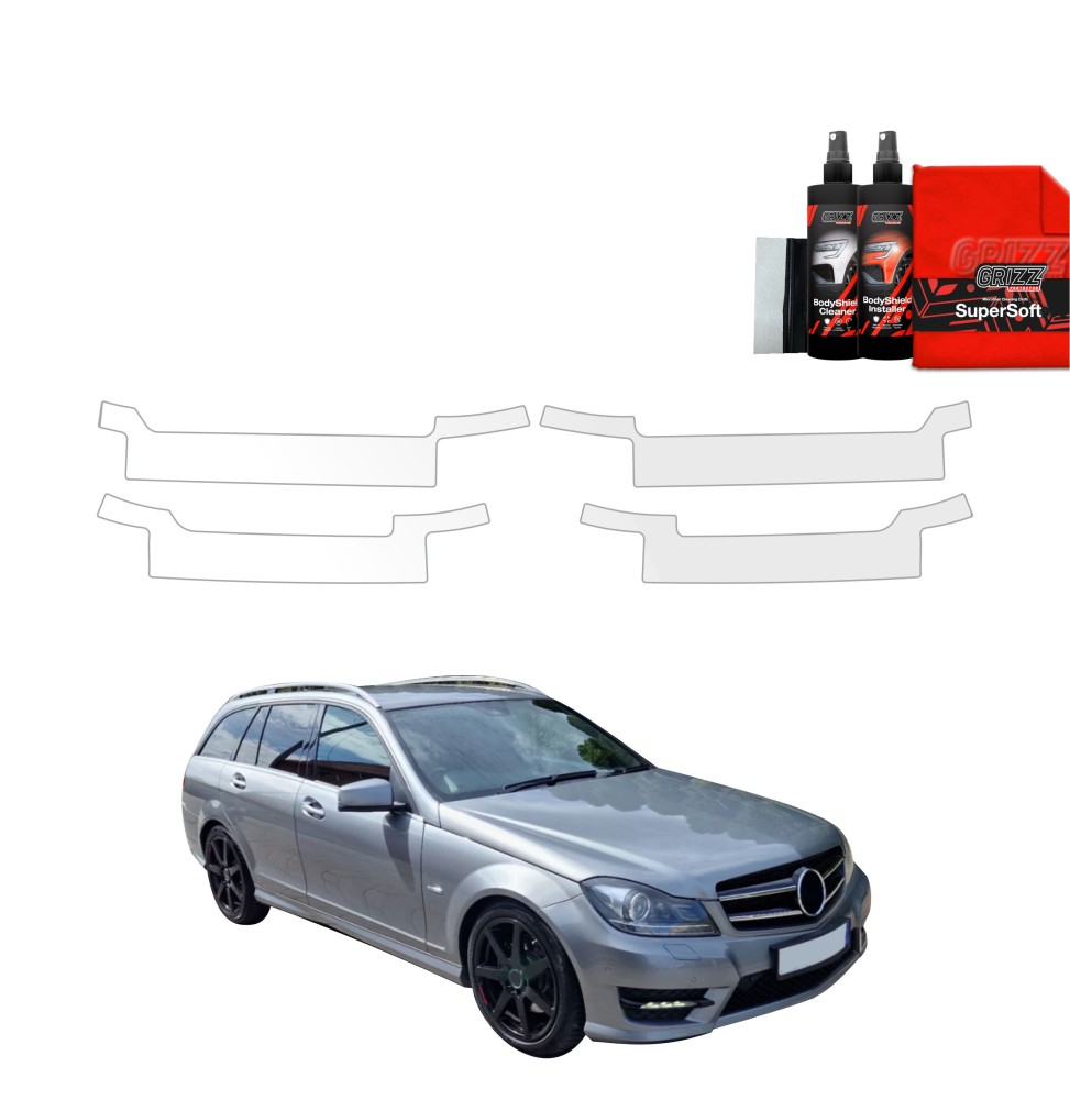 4w1 Folia ochronna na progi do Mercedes Benz C Klasa S204 Kombi Facelifting (2011-2014)