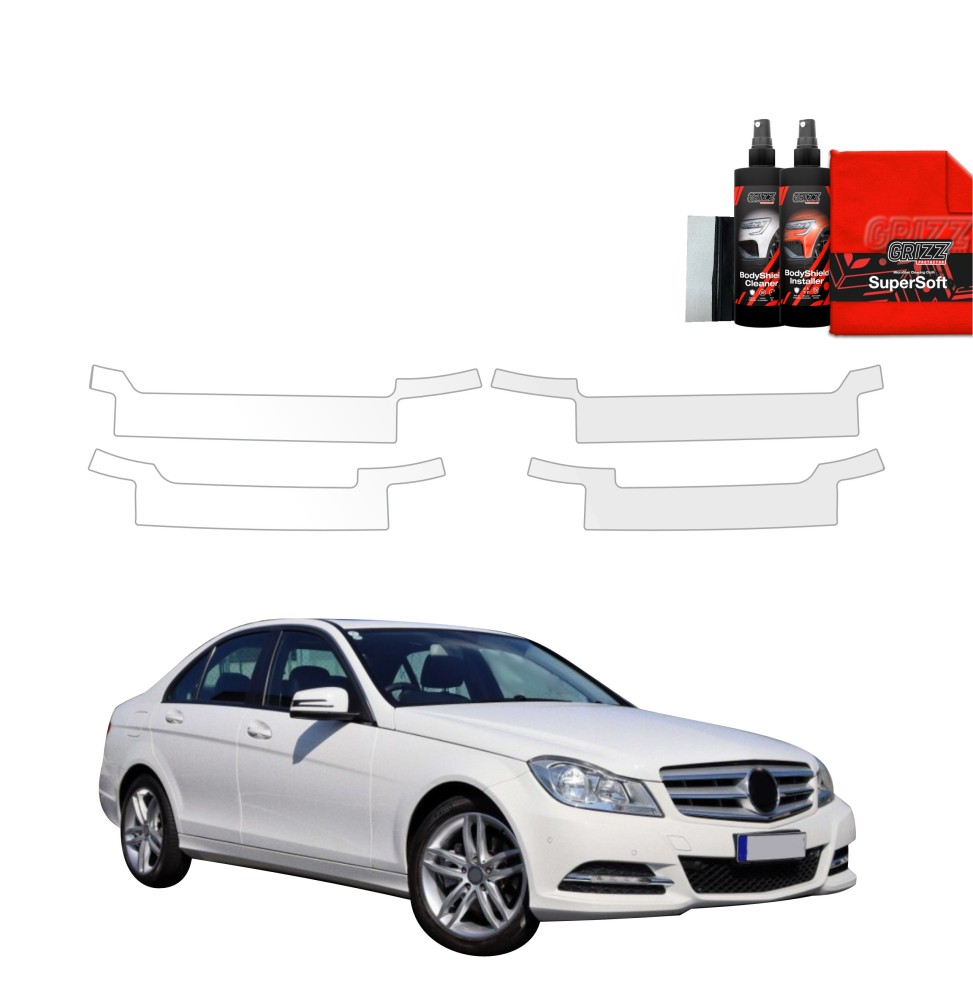 4w1 Folia ochronna na progi do Mercedes Benz C Klasa W204 Sedan Facelifting (2011-2014)