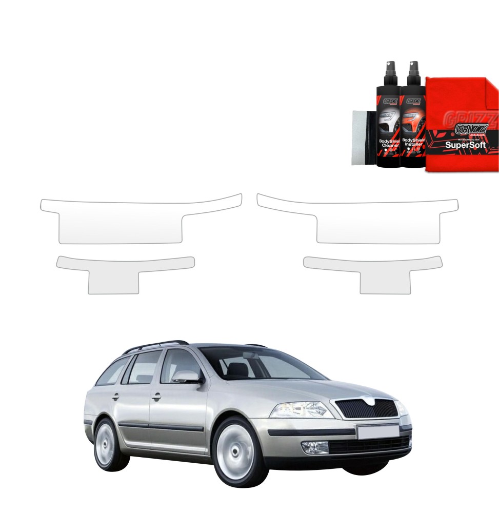 4w1 Folia ochronna na progi do Skoda Octavia 2 Kombi (2004-2008)