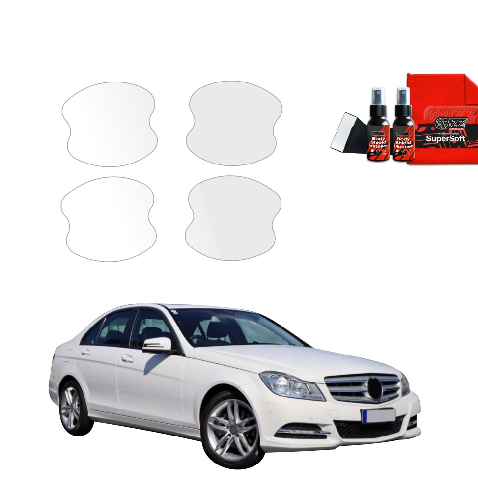 4w1 Folia ochronna pod klamki do Mercedes Benz C Klasa W204 Sedan Facelifting (2011-2014)