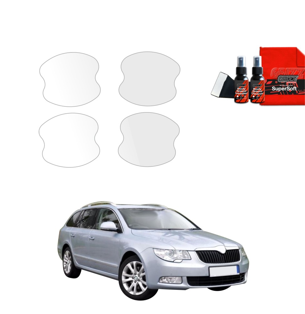 4w1 Folia ochronna pod klamki do Skoda Superb 2 Sedan 4D (2008-2013)