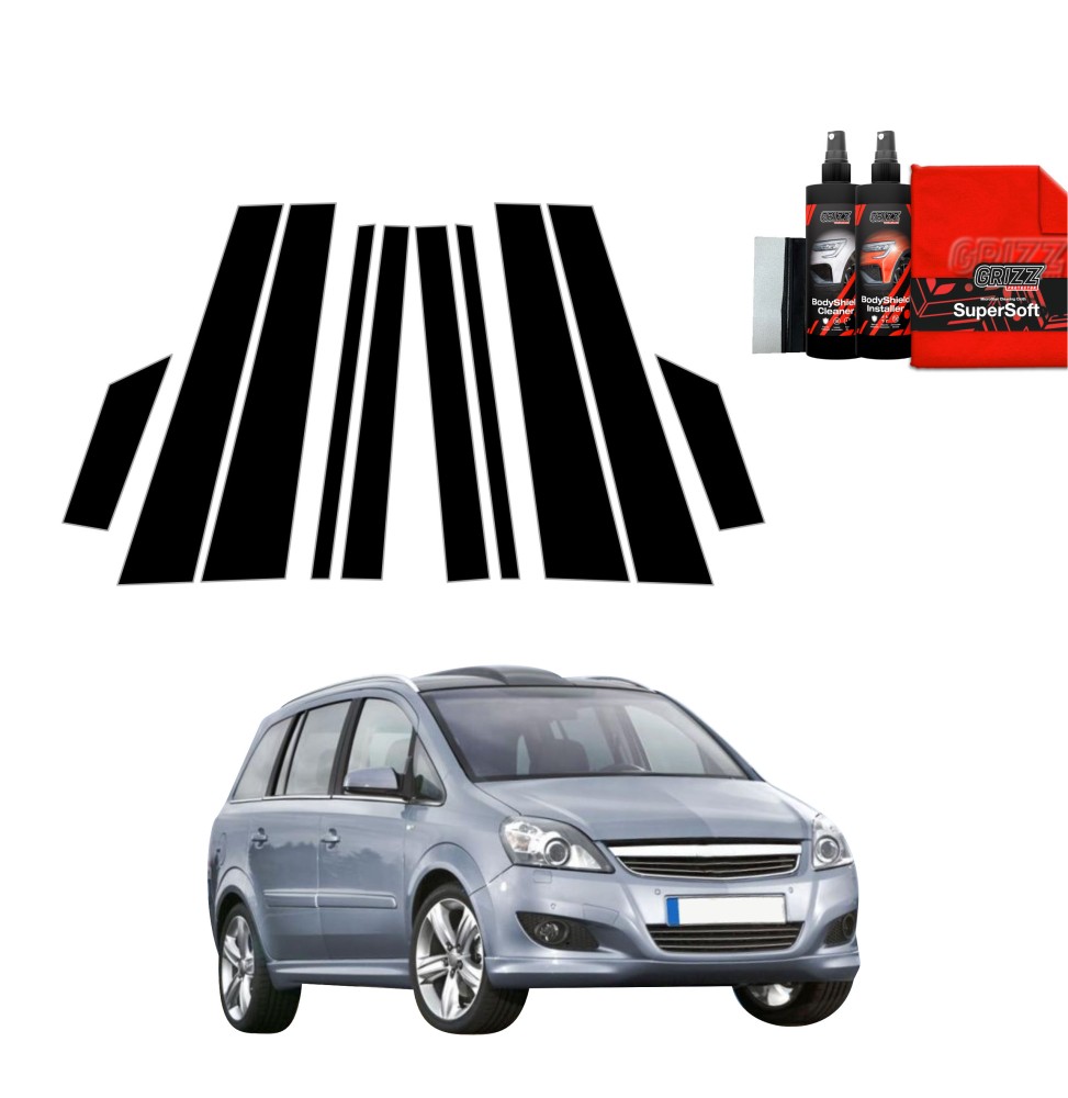 10w1 Czarna folia na słupki do Opel Zafira B Kombi 5D (2010-2014)