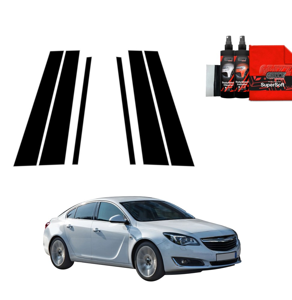 6w1 Czarna folia na słupki do Opel Insignia A Sedan Facelifting (2013-2017)