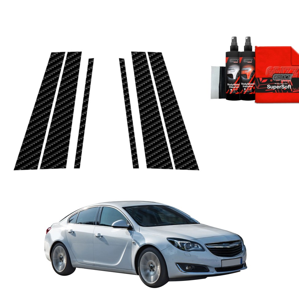 6w1 Folia karbonowa na słupki do Opel Insignia A Sedan Facelifting (2013-2017)