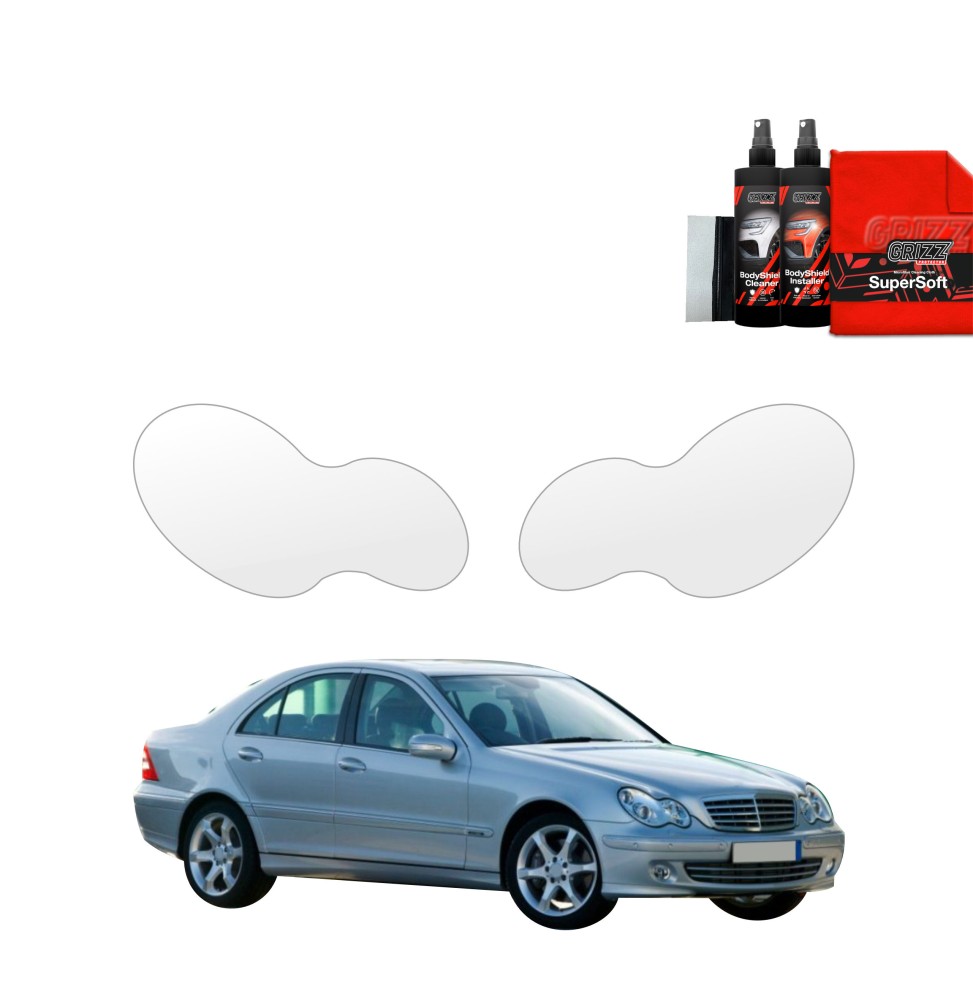 2w1 Folia ochronna na lampy do Mercedes Benz C Klasa W203 Sedan (2000-2007)