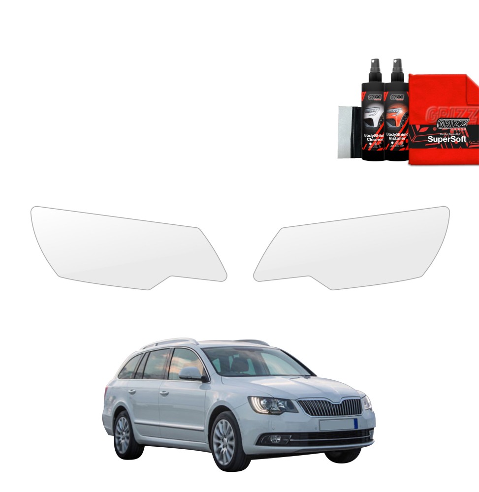 2w1 Folia ochronna na lampy do Skoda Superb 2 Kombi Facelifting (2013-2015)