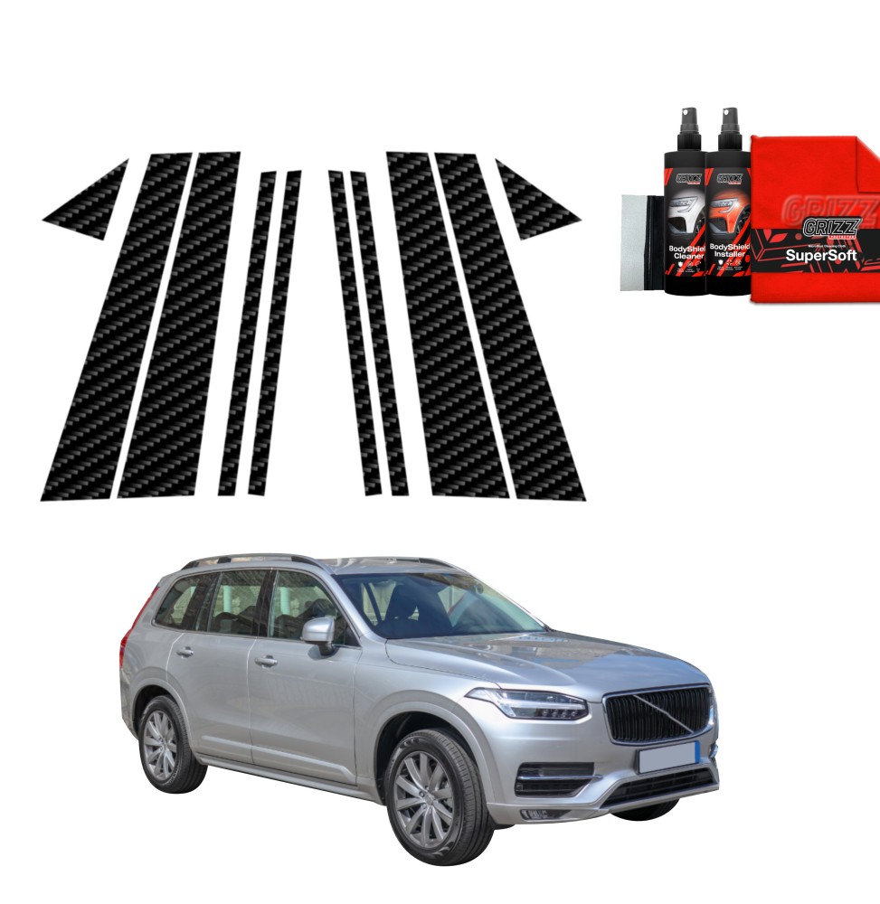 10w1 Folia karbonowa na słupki do Volvo XC90 (2014-2024)