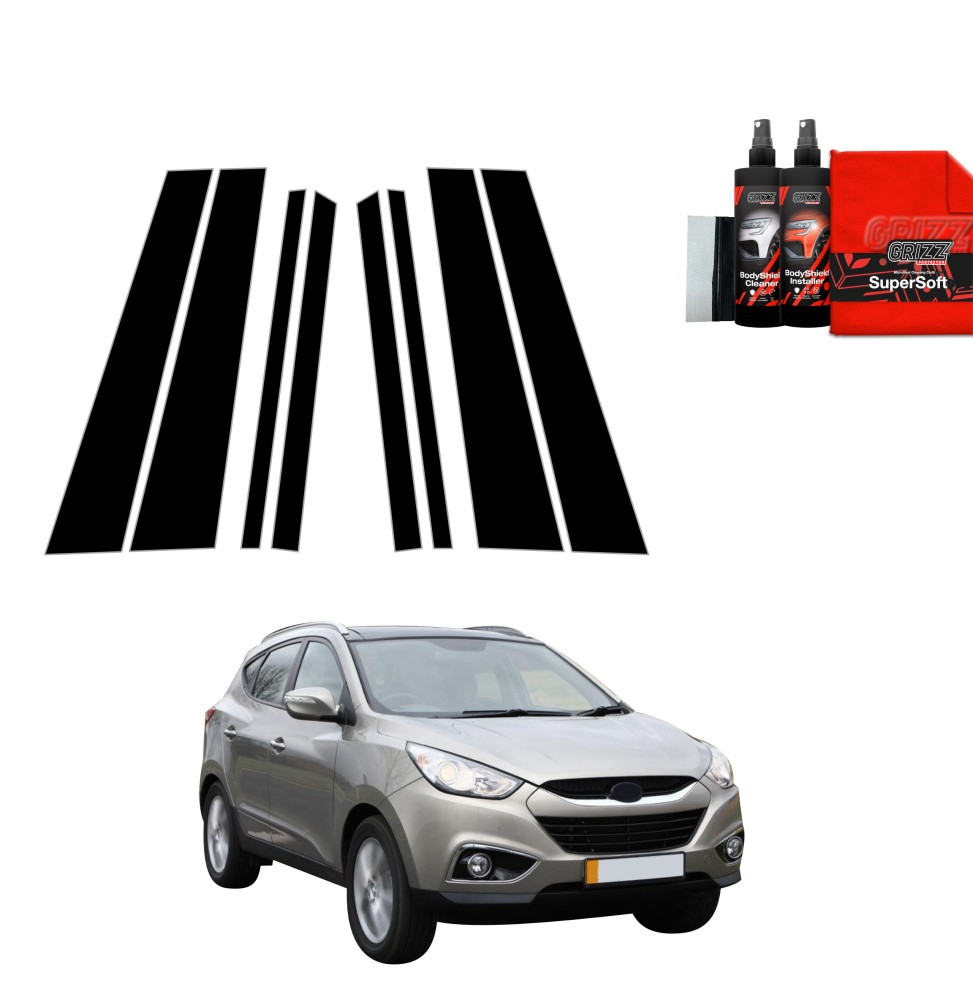 8w1 Czarna folia na słupki do Hyundai ix35 (2009-2013)