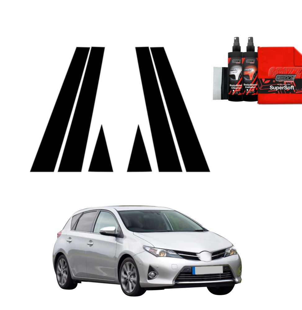 6w1 Czarna folia na słupki do Toyota Auris (2012-2015)