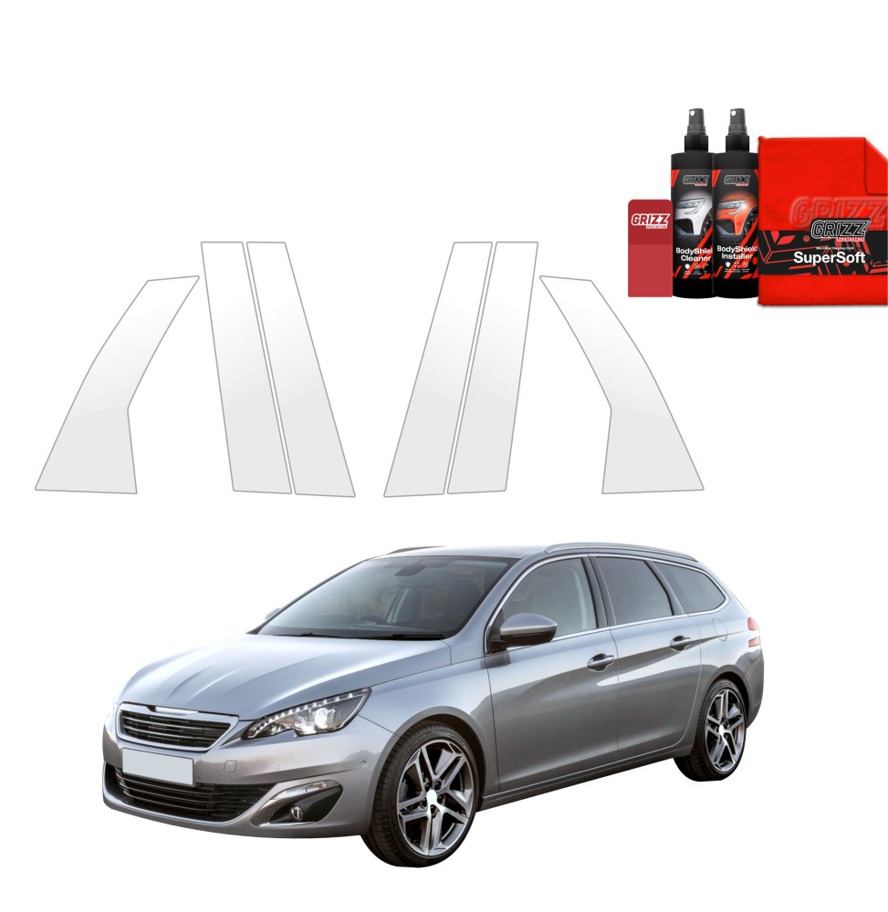6w1 Folia ochronna na słupki do Peugeot 308 Kombi (2013-2021)