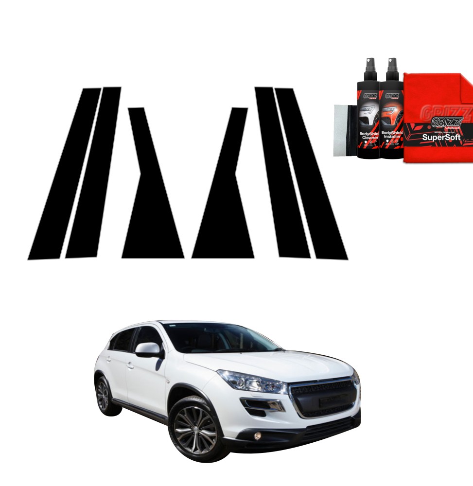 6w1 Czarna folia na słupki do Peugeot 4008 (2012-2017)