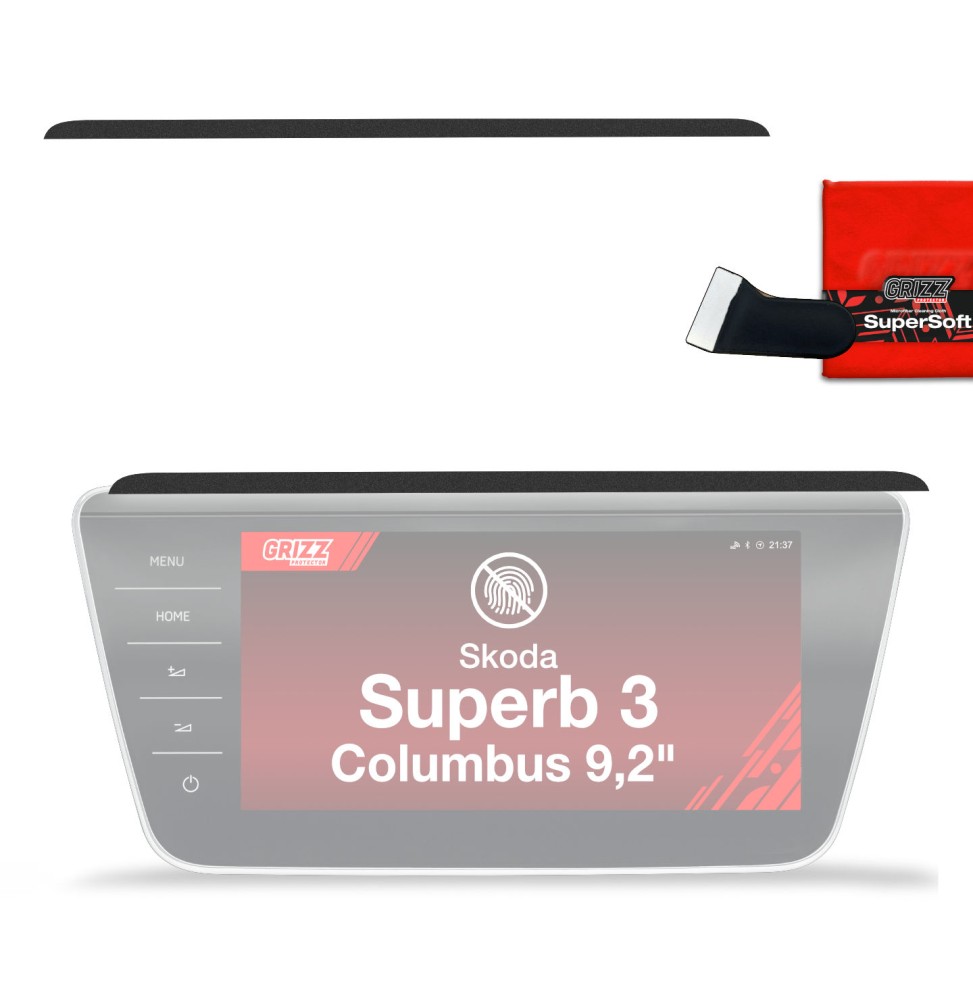 Folia do wnętrza Skoda Superb 3 9,2" Columbus (2015-2024) GRIZZ Czarna Antyodciskowa