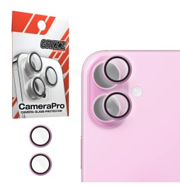Szkło na aparat z ramką do Apple iPhone 16 Pink...
