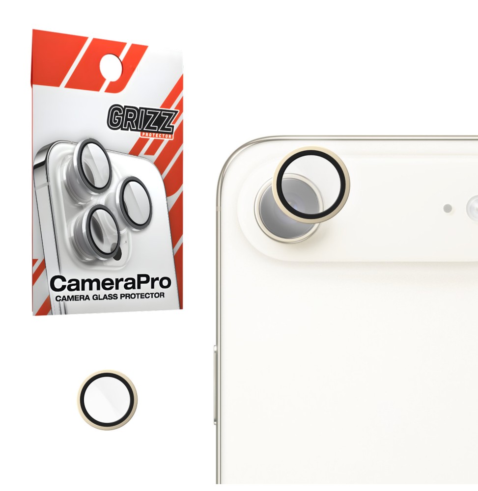 Szkło na aparat z ramką do Apple iPhone 17 Air Gold GRIZZ