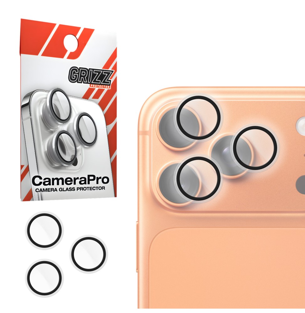 Szkło na aparat z ramką do Apple iPhone 17 Pro Clear GRIZZ